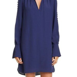 JOIE ERLENE SHIFT DRESS  MIDNIGHT BLUE BELL SLEEVE